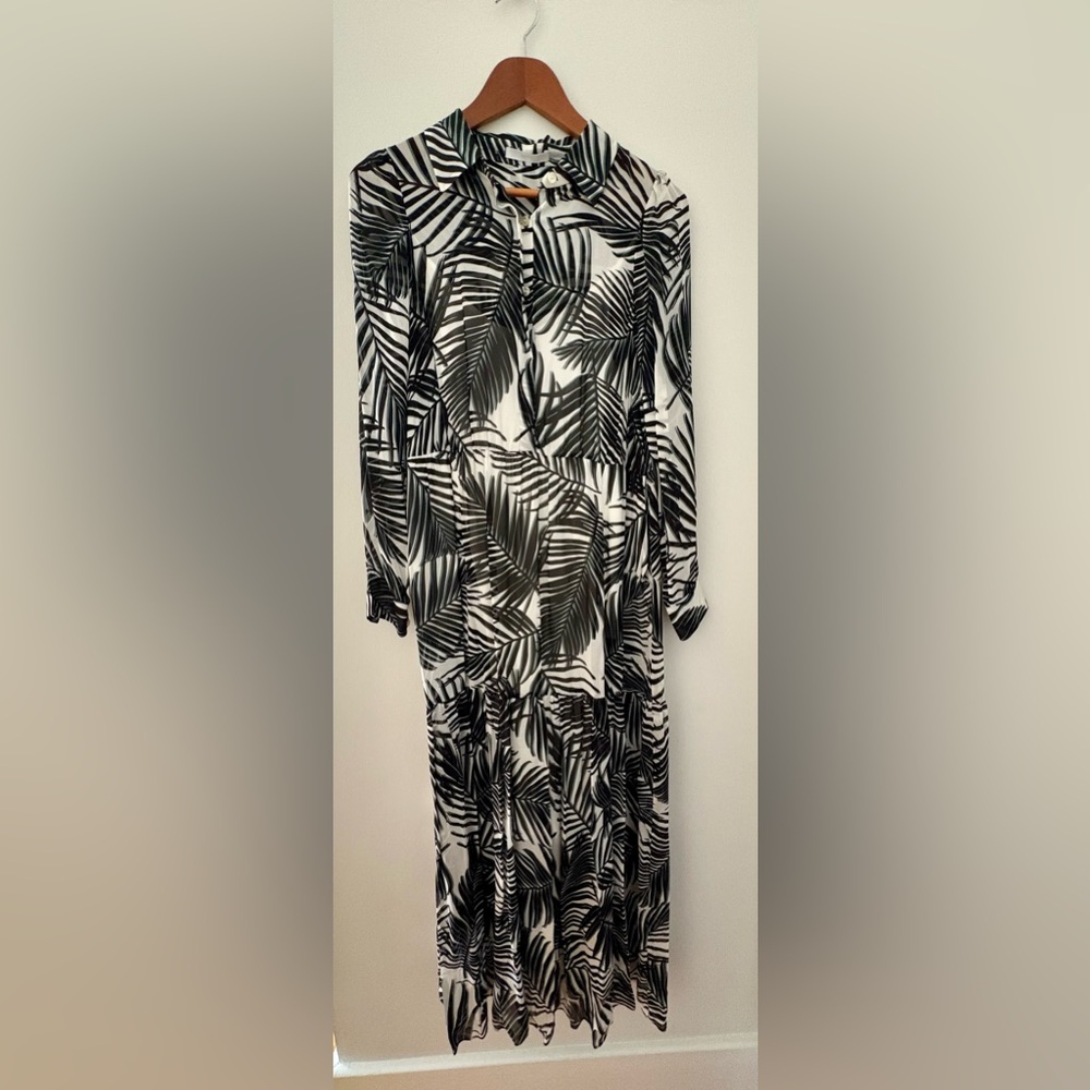 Hugo Boss Black and White Dilnara Crepe Shirtdress - Picture 2 of 8